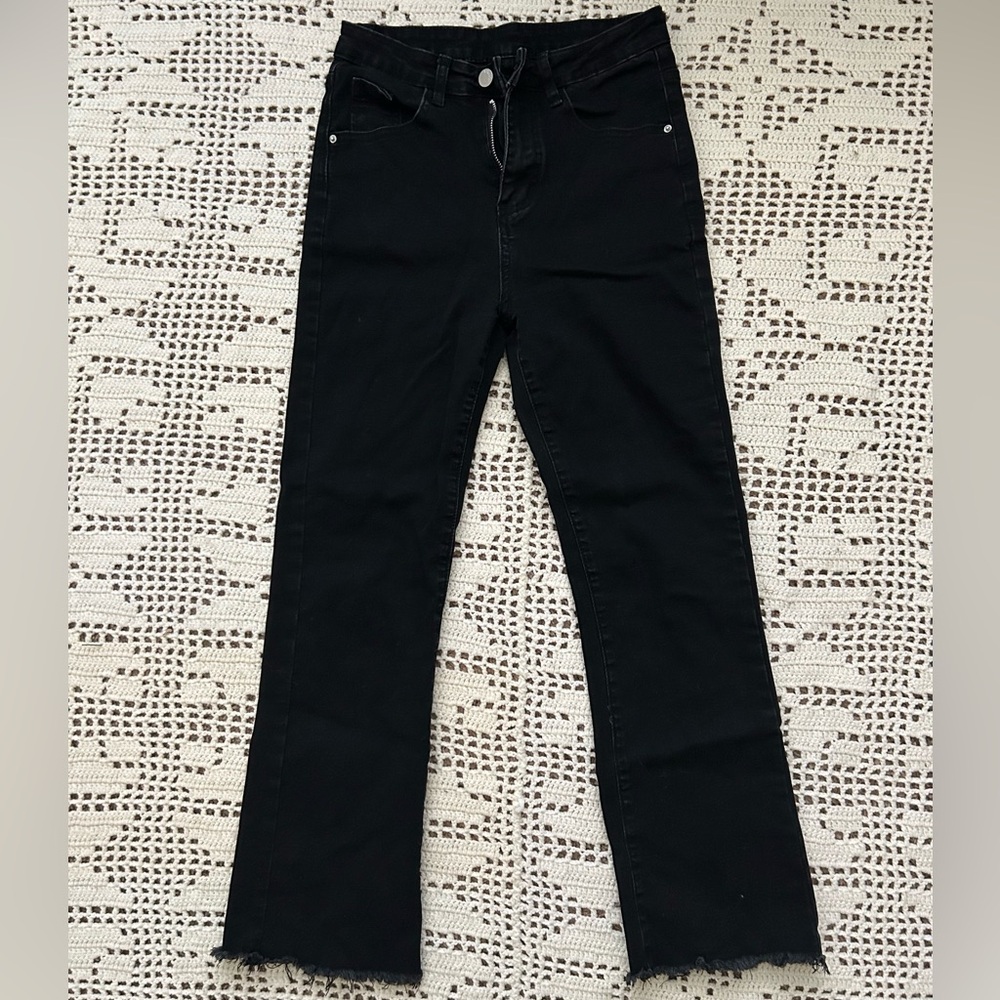 straight leg black jeans